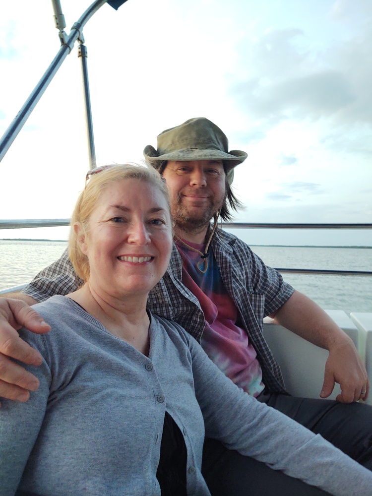 Brian and Ashley on dolphin sunset cruise.