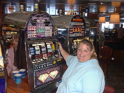 Karen plays the slots.