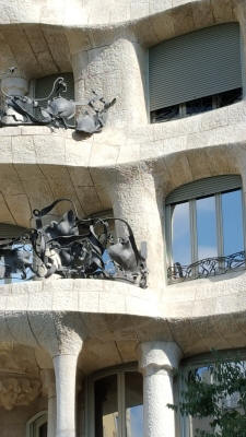 This and the following four pictures are private homes in Barcelona designed by Gaudi.  The neighbors were not happy.  They considered them 'gaudy'!
