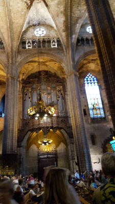 Interior of gothic church in Barcelona.