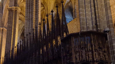 Exterior of gothic church in Barcelona.